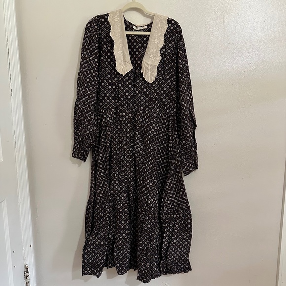 Christy Dawn Elizabeth Eyelet Collar Floral Tiered Maxi Dress - Picture 2 of 3